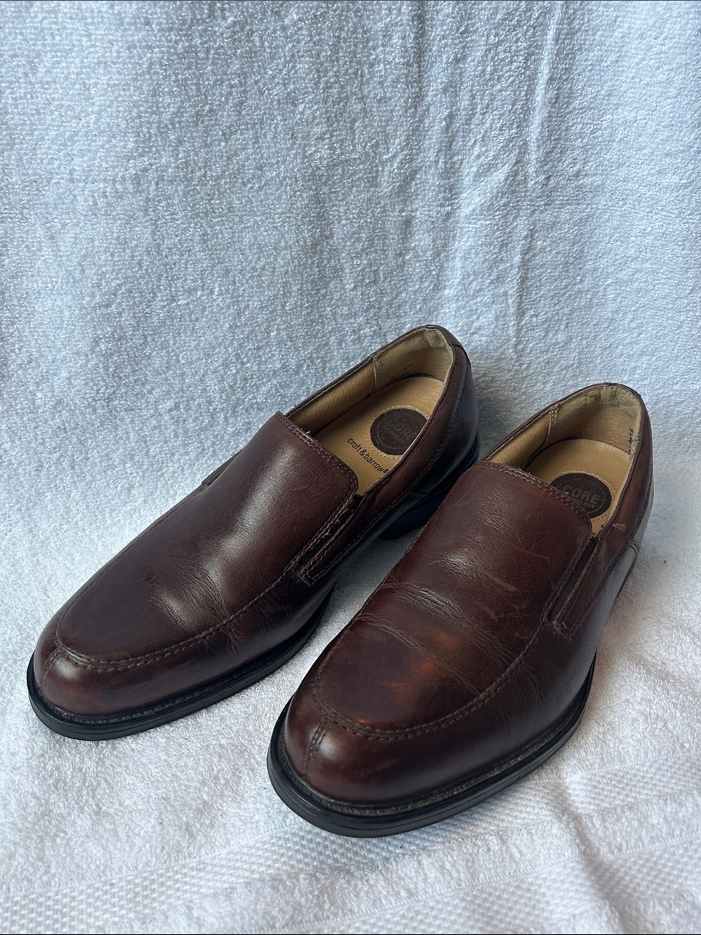 croft & barrow Men's Dark Brown Leather Slip-On Loafers